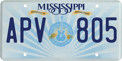 MS license plate APV805