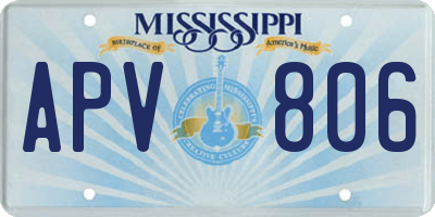 MS license plate APV806