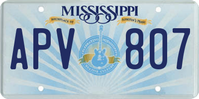MS license plate APV807