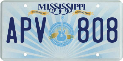 MS license plate APV808