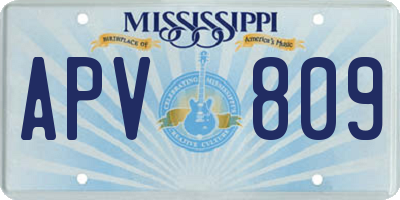 MS license plate APV809