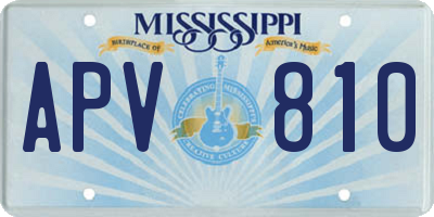 MS license plate APV810