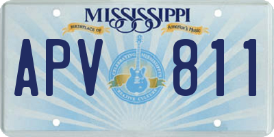 MS license plate APV811