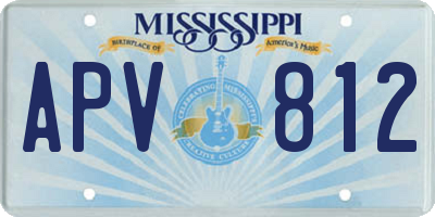 MS license plate APV812