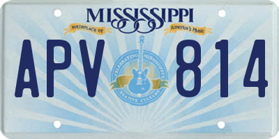 MS license plate APV814