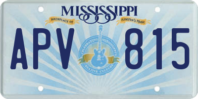 MS license plate APV815