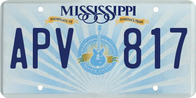 MS license plate APV817