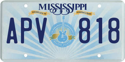 MS license plate APV818