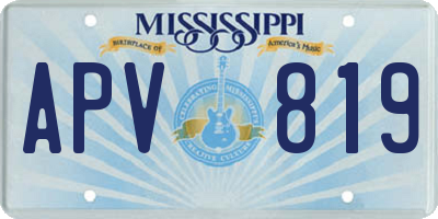 MS license plate APV819