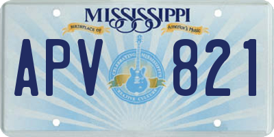 MS license plate APV821