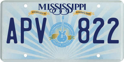 MS license plate APV822