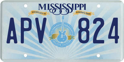 MS license plate APV824