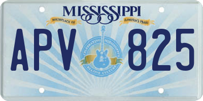 MS license plate APV825