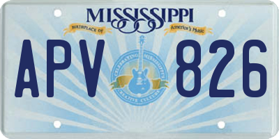 MS license plate APV826