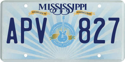 MS license plate APV827