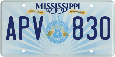 MS license plate APV830