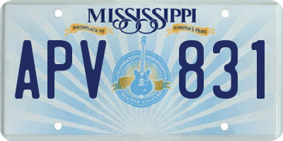 MS license plate APV831