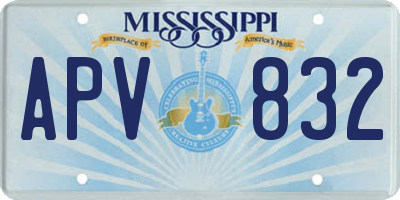 MS license plate APV832