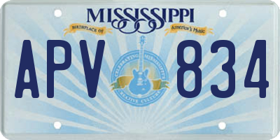 MS license plate APV834