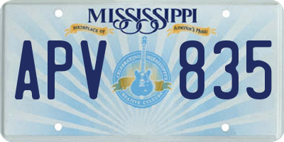 MS license plate APV835