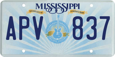 MS license plate APV837