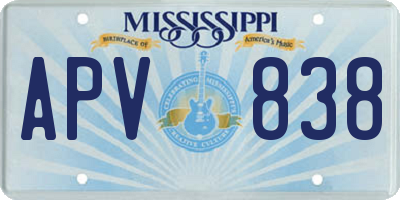 MS license plate APV838