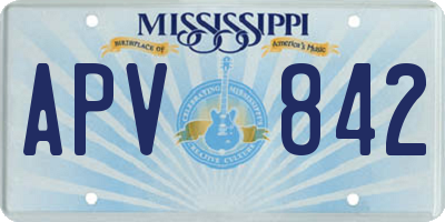 MS license plate APV842