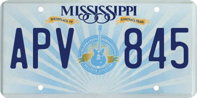 MS license plate APV845