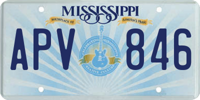 MS license plate APV846