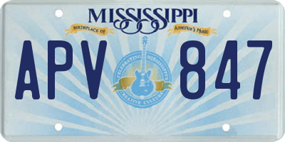 MS license plate APV847
