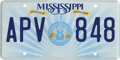 MS license plate APV848