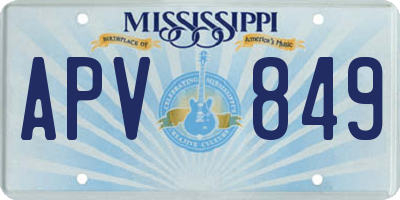 MS license plate APV849