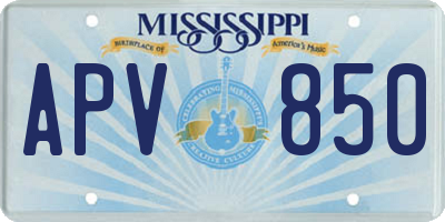 MS license plate APV850