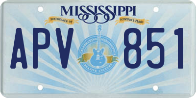 MS license plate APV851