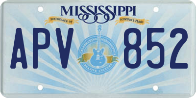 MS license plate APV852