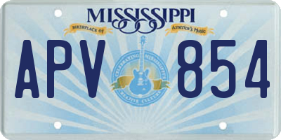 MS license plate APV854