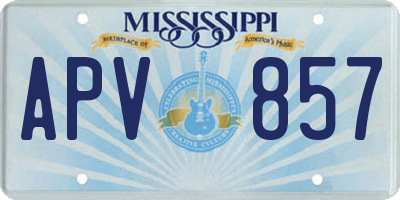 MS license plate APV857