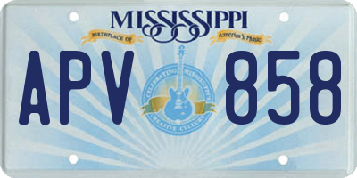 MS license plate APV858