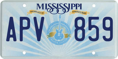 MS license plate APV859