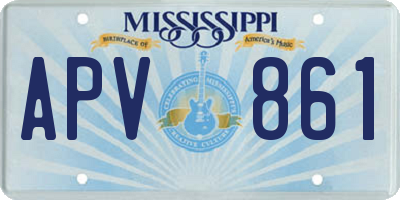 MS license plate APV861