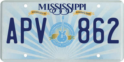 MS license plate APV862