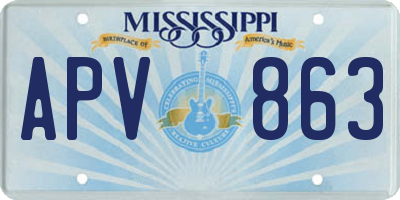 MS license plate APV863
