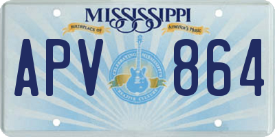 MS license plate APV864