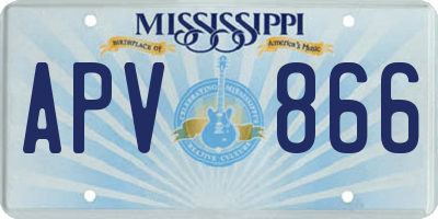 MS license plate APV866