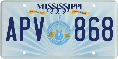MS license plate APV868