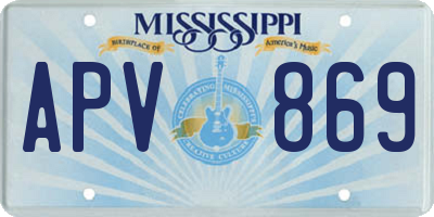 MS license plate APV869