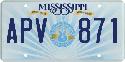 MS license plate APV871