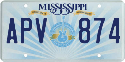 MS license plate APV874