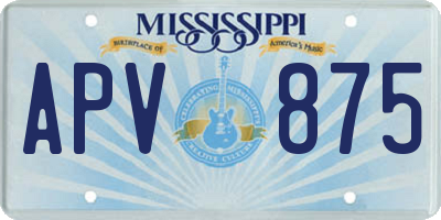 MS license plate APV875