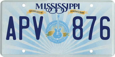 MS license plate APV876
